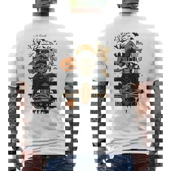 American Football Skeleton Player Halloween Skeleton Footbal Men's Back Print T-Shirt | Mazezy