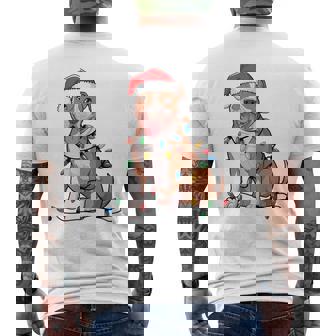 American Pit Bull Terrier Christmas Lights Xmas Dogs Men's T-shirt Back Print | Mazezy