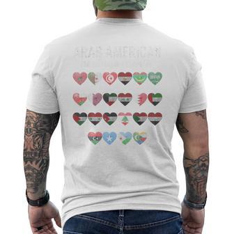 Arabic Flags National Arab Heritage American Month Men's T-shirt Back Print - Thegiftio UK