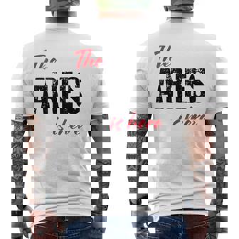 The Aries Is Here Astrology Men's Back Print T-Shirt | Mazezy