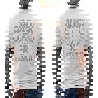 Armor Up Gym Christian Workout Dumbbell Cross Barbell Men's Back Print T-Shirt | Mazezy