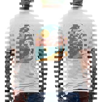 Assateague Island Maryland Vintage Sunset Souvenir Men's Back Print T-Shirt | Mazezy