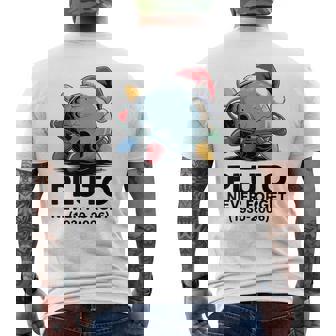 Astronomy Xmas Space Geeks Never Forget Pluto Men's Back Print T-Shirt | Mazezy