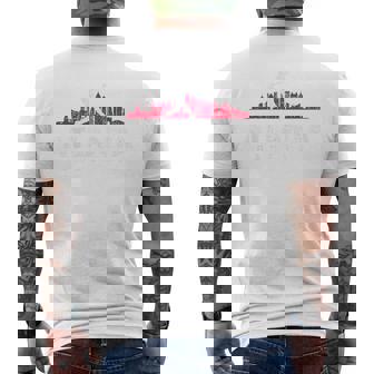 Atlanta Baseball Vintage Player Minimalist Skyline Retro Men's T-shirt Back Print - Monsterry