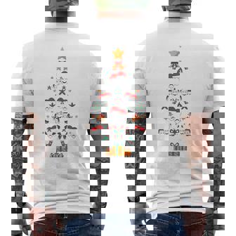 Theatre Masks Drama Actor Actress Christmas Tree Xmas Hat Men's Back Print T-Shirt | Mazezy