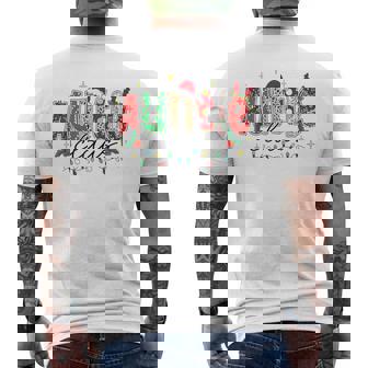 Auntie Claus Aunt Christmas Lights Pajama Family Matching Men's Back Print T-Shirt | Mazezy