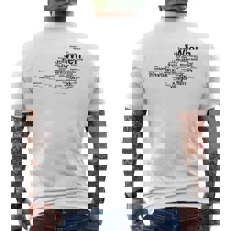 Austria Map Silhouette Cities Towns Travel Vacation Austria Men's Back Print T-Shirt | Mazezy