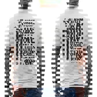 Awesome Dads Have Tattoos Beards & Guns Dad En La Parte Trasera Camiseta Hombre Estampado Espalda - Regaloses