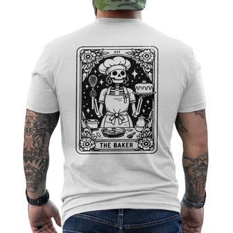 The Baker Tarot Card Skeleton Baking Skull Cook Witchy Chef Men's T-shirt Back Print - Thegiftio