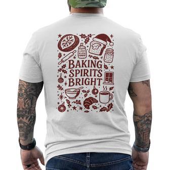 Baking Spirits Bright Sourdough Bread Christmas Doodle Men's T-shirt Back Print - Thegiftio UK