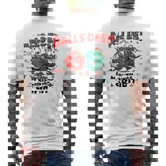 Balls Deep In Christmas Spirit Merry Christmas Bauble Men's T-shirt Back Print - Monsterry