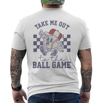 Take Me Out To The Baseball Ball Game Softball Vintage Men's T-shirt Back Print - Thegiftio UK