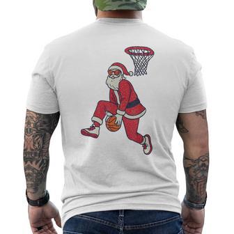 Basketball Christmas Santa Xmas Men's T-shirt Back Print - Thegiftio UK