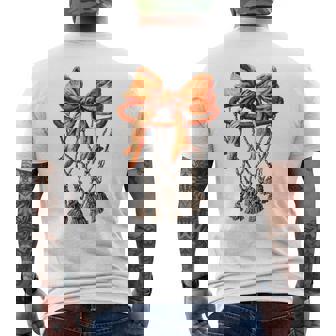 Basketball Hoop Net Coquette Bow Basketball Player Lover Men's Back Print T-Shirt | Mazezy