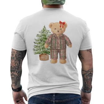 A Very Beary Holiday Cutest Bear In Christmas Pajamas Men's T-shirt Back Print - Monsterry