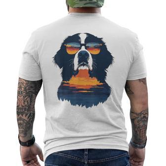 Bernese Mountain Dog Hawaiian Men's T-shirt Back Print - Thegiftio UK