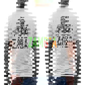 Big Five Zambia Pride African Wildlife Tank Top Men's Back Print T-Shirt | Mazezy