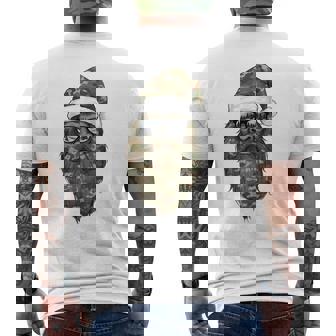 Bigfoot Face Sunglasses Santa Christmas Camo Xmas Sasquatch Men's Back Print T-Shirt | Mazezy