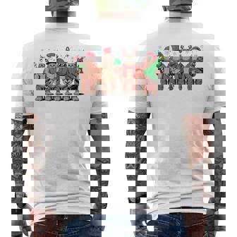 Bigfoot Santa Christmas Tree Lights Sasquatch Merry Christma Men's Back Print T-Shirt | Mazezy