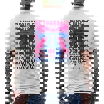 Bisexual Bi Pride Flag Be Yourself They'Ll Adjust Men's Back Print T-Shirt | Mazezy