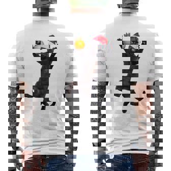 Black Cat No Kings Christmas Men's T-shirt Back Print - Thegiftio