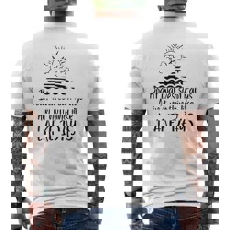 Boat Waves Sun Rays Ain't Nothing Like Lake Days Yacht Men's Back Print T-Shirt | Mazezy