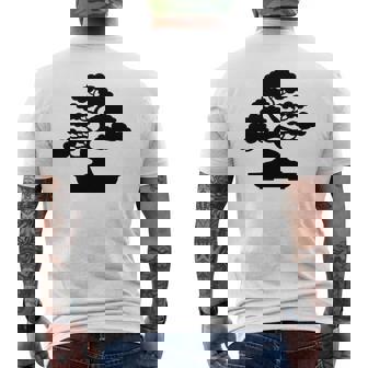 Bonsai Tree Minimalist For Zen Aesthetic Fans Men's Back Print T-Shirt | Mazezy