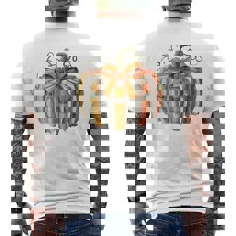 Book Pumpkin Fall Reading Thanksgiving Teacher Librarian Men's Back Print T-Shirt | Mazezy