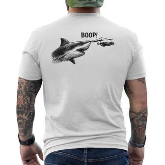 Boop Shark Meme Shark Humor Hand Boop Nose Shark Men's T-shirt Back Print - Thegiftio UK