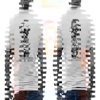 Boxer Dog Christmas Lights Santa Xmas Pet Dog Lover Men's T-shirt Back Print - Seseable