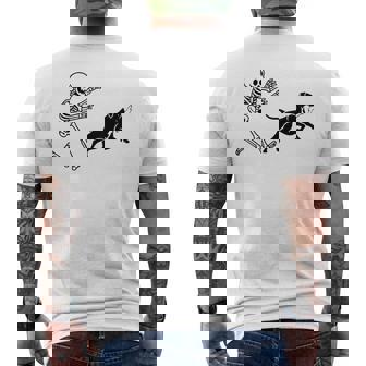 Boxer Running Skeleton Halloween Men's Back Print T-Shirt | Mazezy