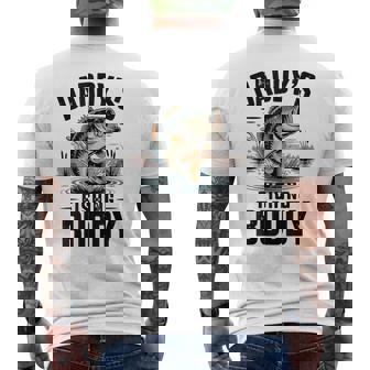 Boy Daddy's Fishing Buddy Matching Fishing Bass Fish Youth Men's T-shirt Back Print - Monsterry