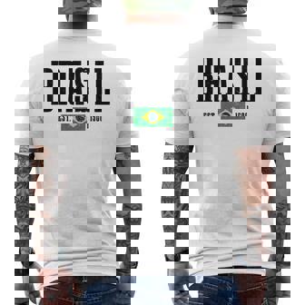 Brasil Est 1500 ブラジル ブラジリアン 国旗 プライド 長袖tシャツ メンズTシャツ バックプリント - Kawaiitshirt