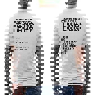 Breaded Geology Teacher Definition Shirt First Day Of School Men's Back Print T-Shirt | Mazezy