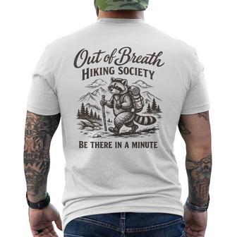 Out Of Breath Hiking Society Hike Nature Lover Raccoon Men's T-shirt Back Print - Thegiftio UK