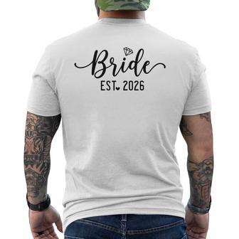 Bride Est 2026 Bride And Groom 2026 Matching Engagement Men's T-shirt Back Print - Monsterry