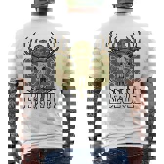 Bruh Camo Deer Hunting Elk Skull Buck Youth Boy Teen Men's Back Print T-Shirt | Mazezy