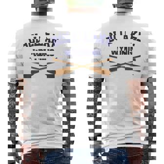 Bull Lake Wyoming Outdoors Vintage Tank Top Men's Back Print T-Shirt | Mazezy