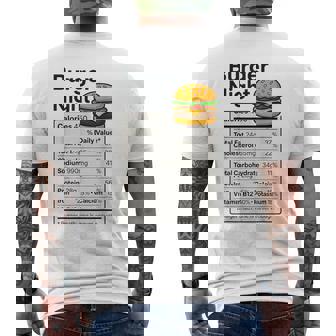 Burger Lover Night Nutrition Facts Costume For Food Men's T-shirt Back Print | Seseable FR