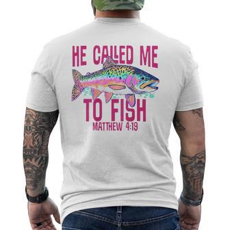 He Called Me To Fish On Back Men's T-shirt Back Print - Monsterry