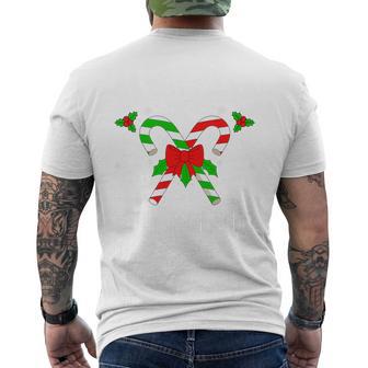 Candy Cane Crew We Stick Together Christmas Matching Couples Tri-Blend Men's T-shirt Back Print - Monsterry