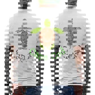 Cape Cod Massachusetts Beach Cute Loggerhead Turtle Tank Top Men's Back Print T-Shirt | Mazezy