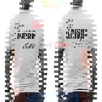 The Capricorn Is Here Astrology Men's Back Print T-Shirt | Mazezy