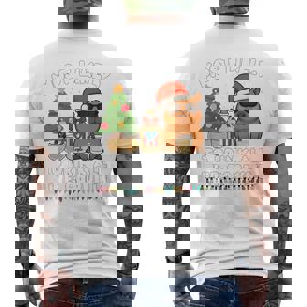 Capybara Most Likely To Drink All The Coquito Xmas Men's T-shirt Back Print | Mazezy