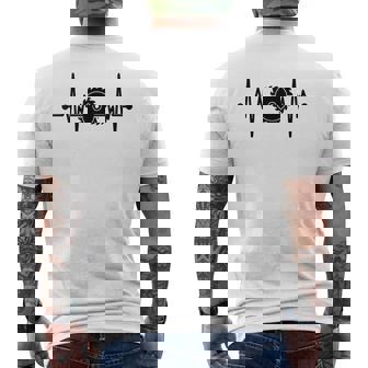 Carpentry Heartbeat Carpenter Handyman Woodworking Men's Back Print T-Shirt | Mazezy