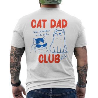 Cat Dad Club Grafica Angosciata Per Uomo Papà T-shirt da uomo con stampa posteriore - Novitaregali