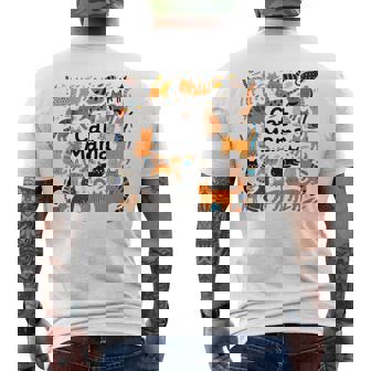 Cat-Mama Cat Doodles Avant-Garde Masterful Men's Back Print T-Shirt | Mazezy