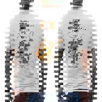 Cat Playing Ukulele Uke Player Music Teacher Musician Tank Top Men's Back Print T-Shirt | Mazezy