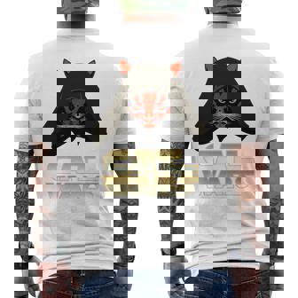 Cat Wars Cat Tri-Blend Men's T-shirt Back Print | Mazezy