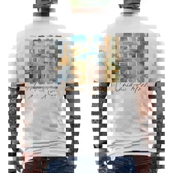 Chania Greece Traveling Trip Brushstroke Souvenir Vacation Men's Back Print T-Shirt | Mazezy